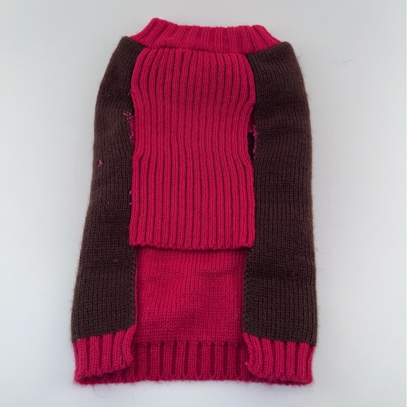 Top Paw Brown/Pink Dog Sweater with Heart Size Medium—Two Available - Picture 2 of 4